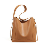 Large Leather Bucket Bag – Women’s Full-Grain Shoulder & Crossbody Handbag